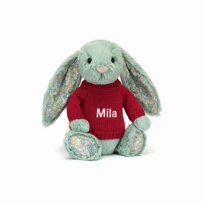 Jellycat Blossom Sage Conejo with Red Jumper | RZEW-30428